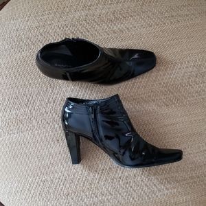 Patent leather booties